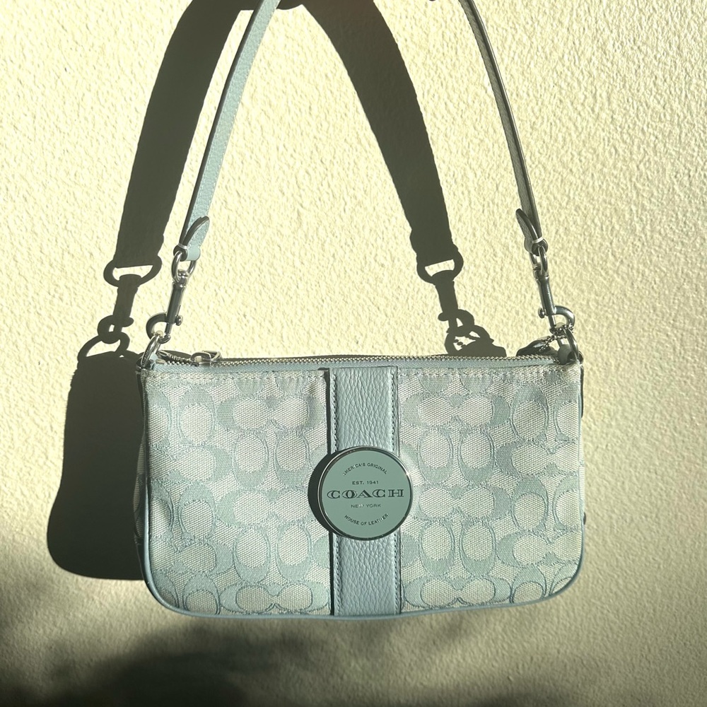 Light Blue Coach Shoulder Purse! House Of Leather (: View 2